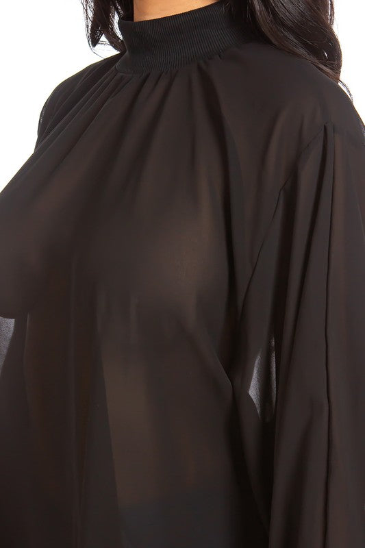 Sheer Delight Mesh Chiffon Top