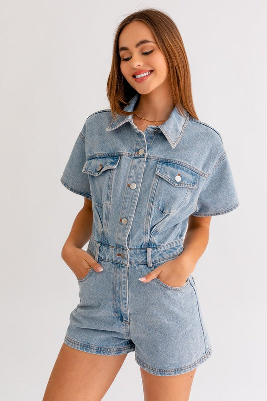 The Undercut Denim Romper