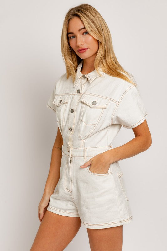 The Undercut Denim Romper