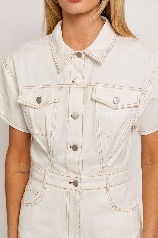 The Undercut Denim Romper