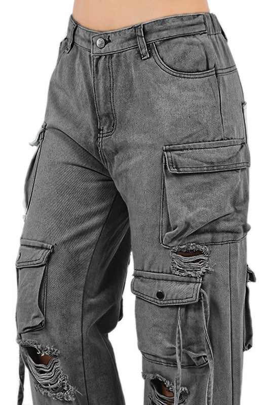 On-The-Go Cargo Denim Pants