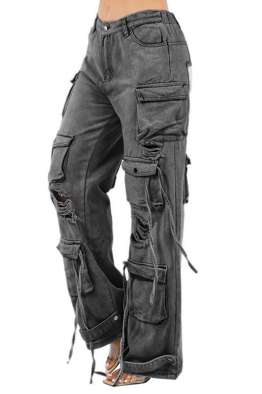 On-The-Go Cargo Denim Pants
