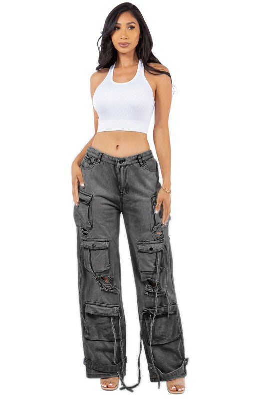 On-The-Go Cargo Denim Pants