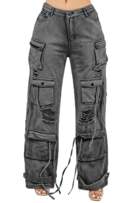 On-The-Go Cargo Denim Pants