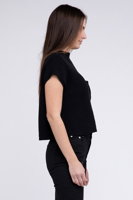 In the Pockit Short Sleeve Cropped Sweater