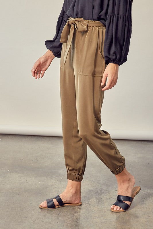 Take it Easy Belted Elastic Pants