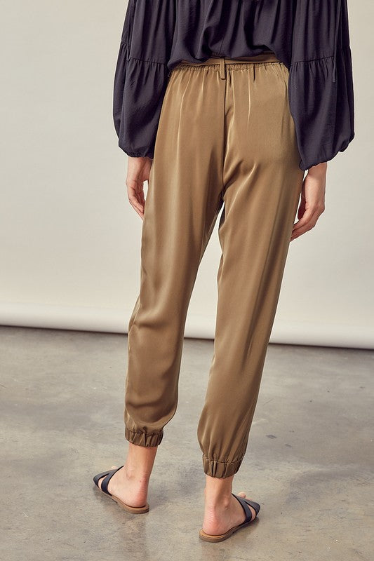 Take it Easy Belted Elastic Pants