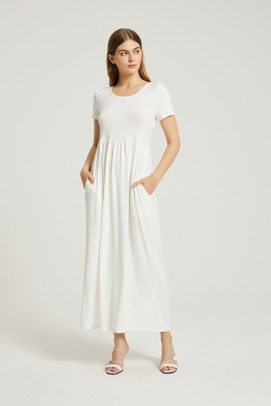 White Midday Getaway Casual Maxi Dress